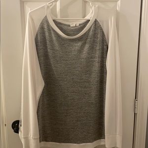 Grey and white sweater